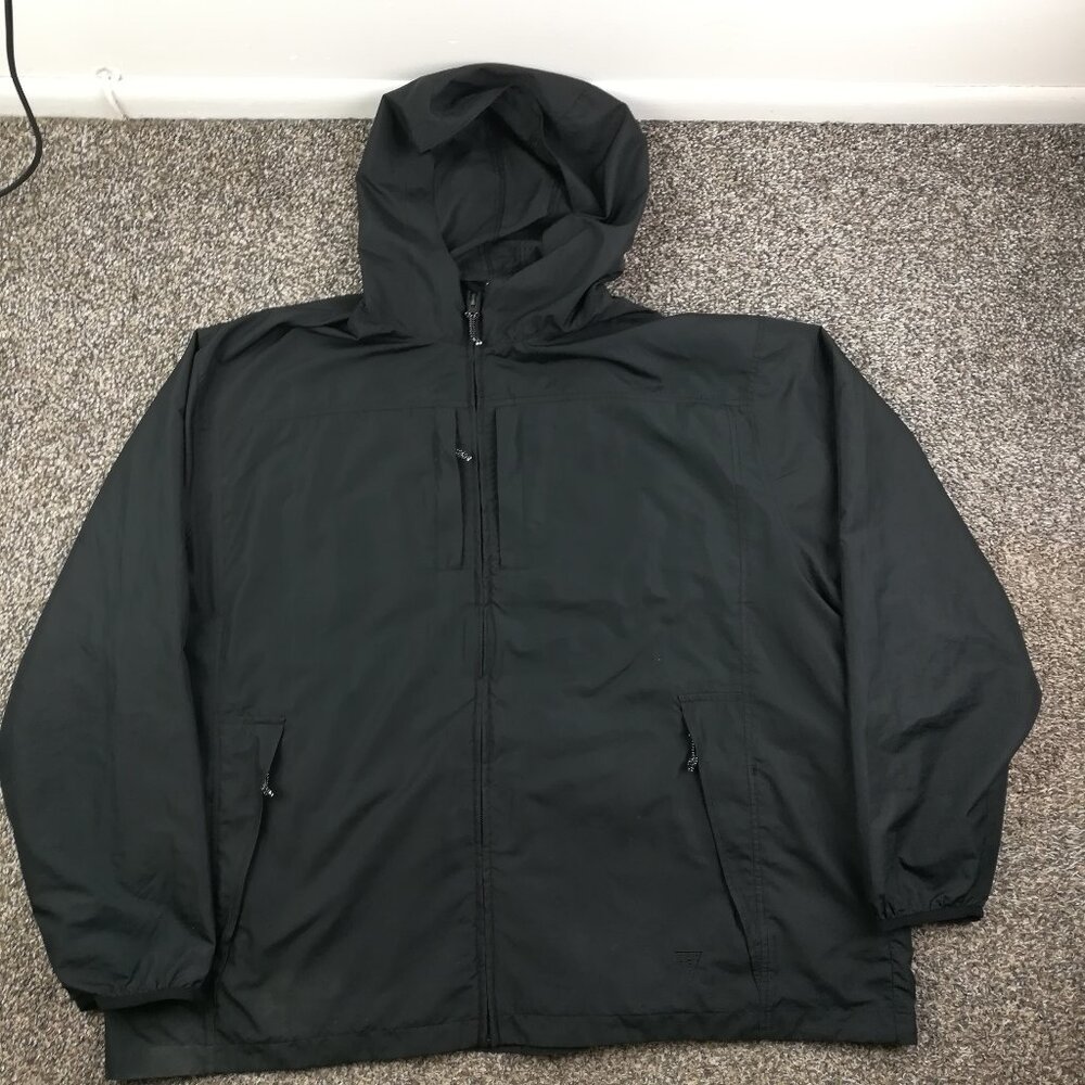 SCOTTeVEST TEC PACK Windbreaker Hooded Multi Pocket Jacket Mens 3XL Black